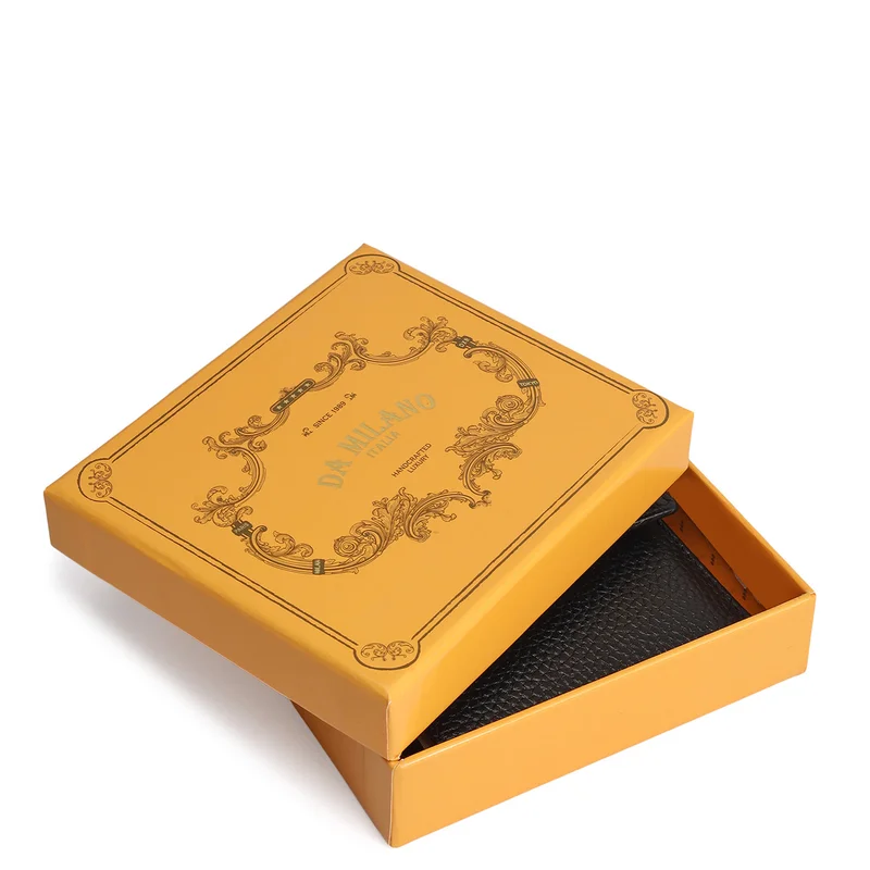 Da Milano Black Wax Leather Ladies Wallet - Black for Women | Best Price UAE